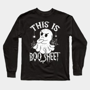 This Is Boo Sheet Spider Decor Ghost Spooky Halloween Long Sleeve T-Shirt